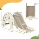 preview thumbnail 5 of 6, 3 in 1 Toddler Slide for Years 1-3, Kids Slide with Climber, Basketball Hoop, Elephant-Shaped Indoor Slide, Cream White