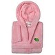 preview thumbnail 11 of 17, Sweet Kids 100% Polyester SUPER PLUSH Double Brushed Hooded Bathrobe - TURTLE Pink - L