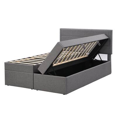 Full Size Upholstered Platform Bed with Underneath Storage