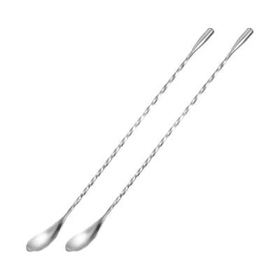 Bar Spoon Cocktail Mixing Spoon, 2Pcs 12-Inch for Mixing Glass