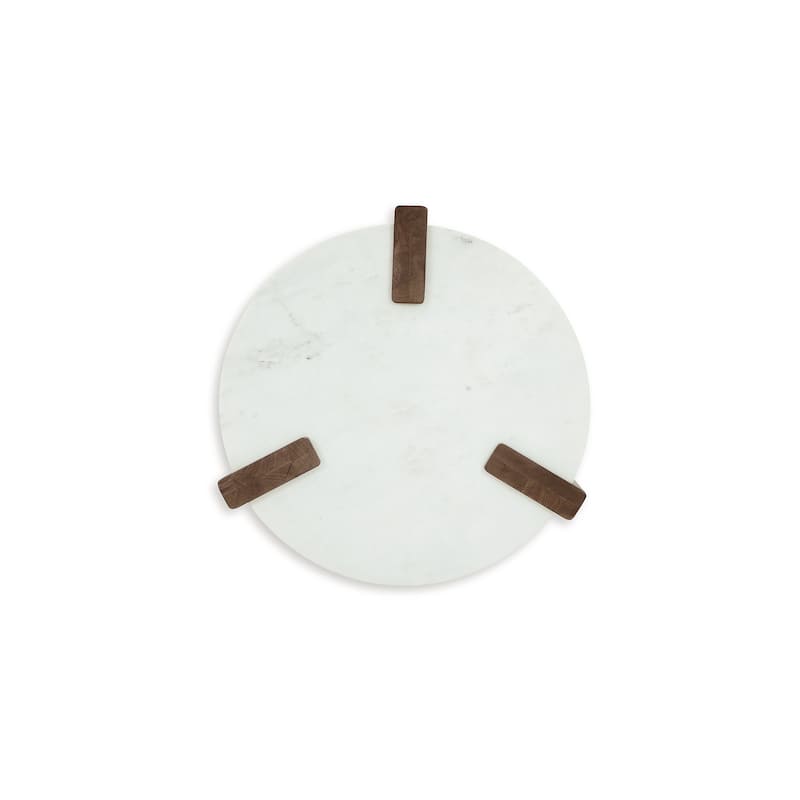 Signature Design by Ashley Isanti White/Brown End Table - 22.25"W x 22.25"D x 22.63"H