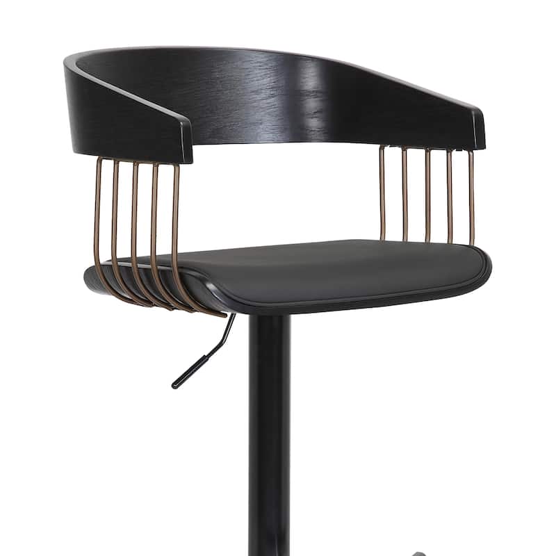 Larisa Metal and Wood Adjustable Height Swivel Bar Stool