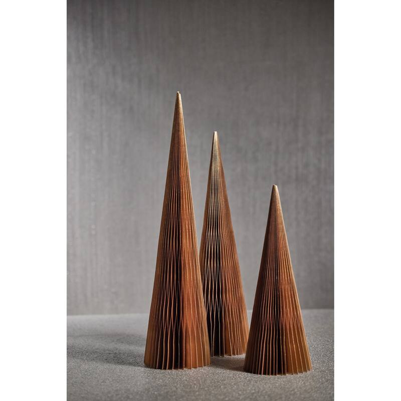 Miriam 16" Paper Decorative Cone Trees, Set of 4