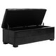preview thumbnail 7 of 8, Safavieh Maiden Tufted Black Bicast Leather Storage Bench - 46.9" x 18.3" x 16.7"