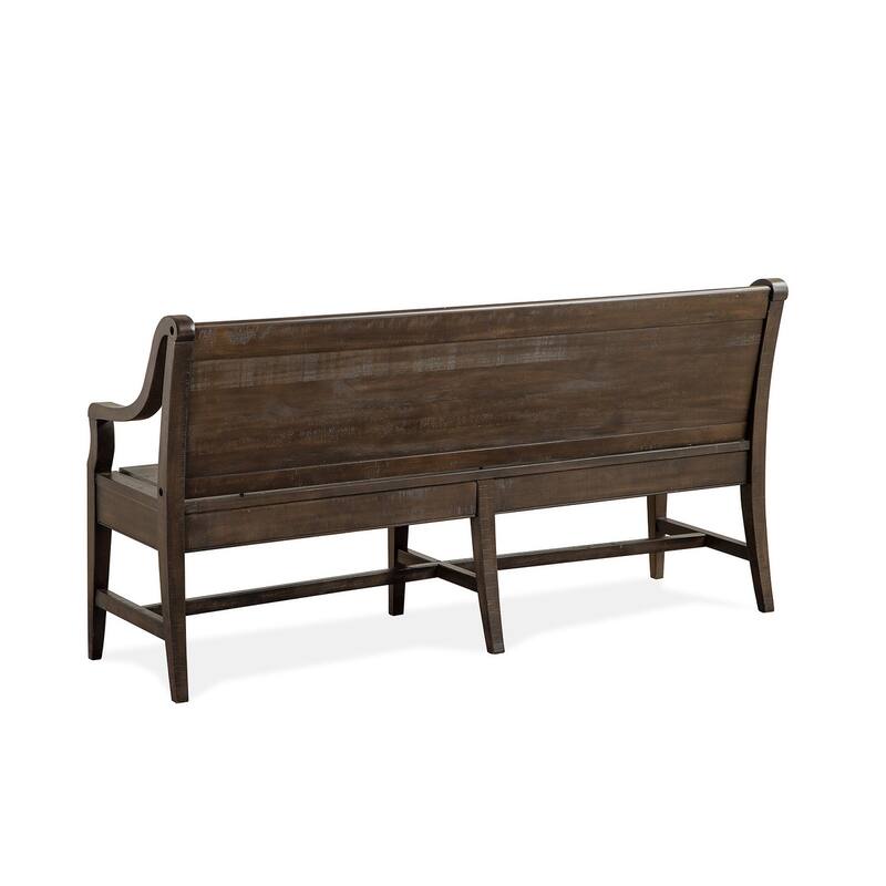 Magnussen Home Westley Falls Graphite Bench - 66''W x 21''D x 34.38''H