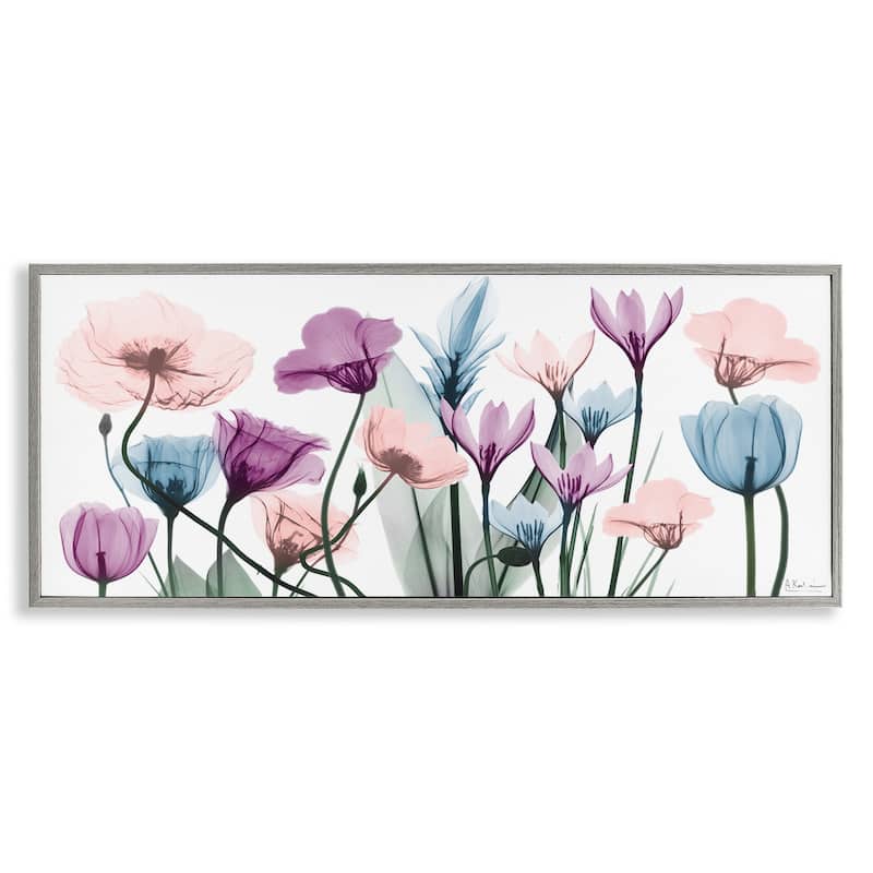 Stupell Modern Translucent Pastel Tulips Flower Buds Blossoms Framed Wall Art - Purple