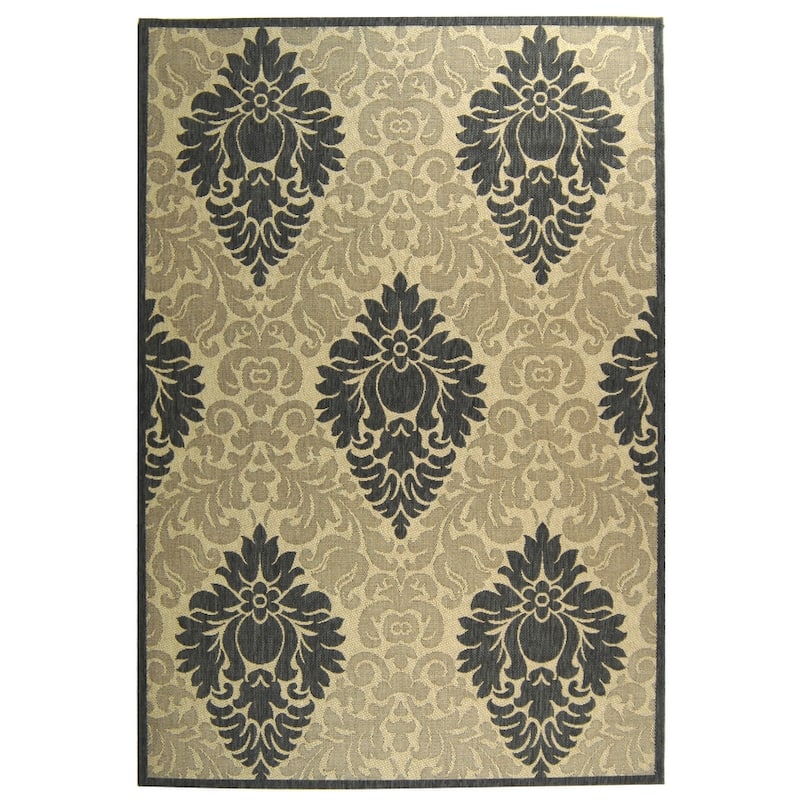 SAFAVIEH Courtyard Willene Boho Indoor/ Outdoor Waterproof Patio Backyard Rug - 8' x 11' - Sand/Grey