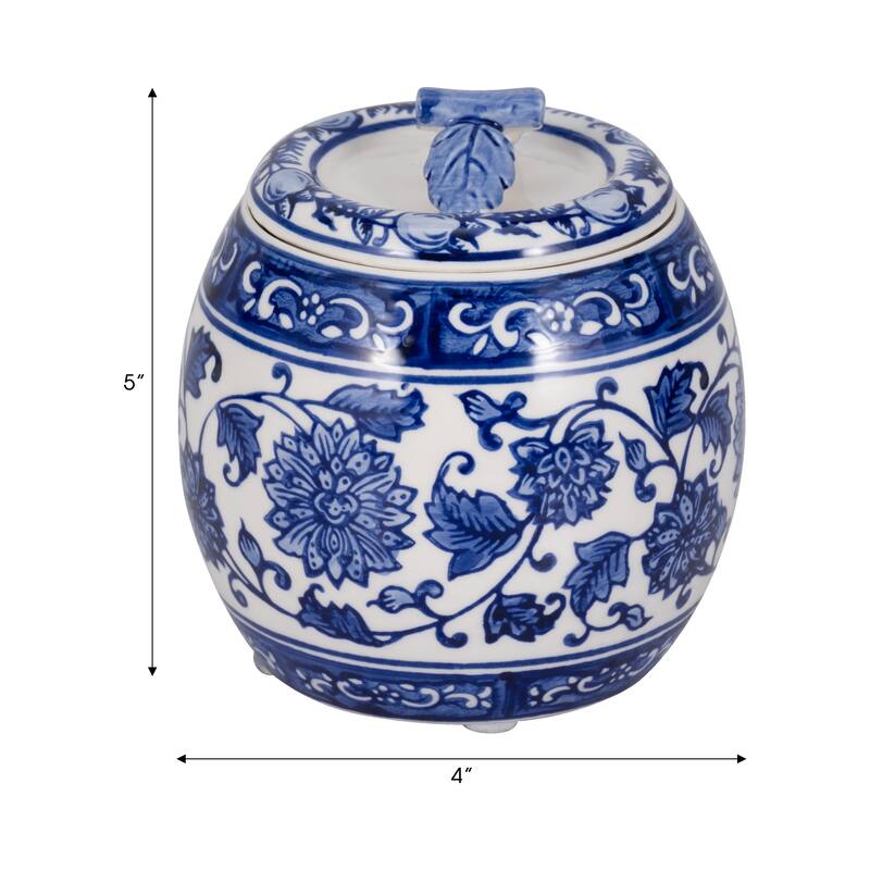 Modern Chinoiserie Ceramic Candle with Lid - Peony Scented Candle