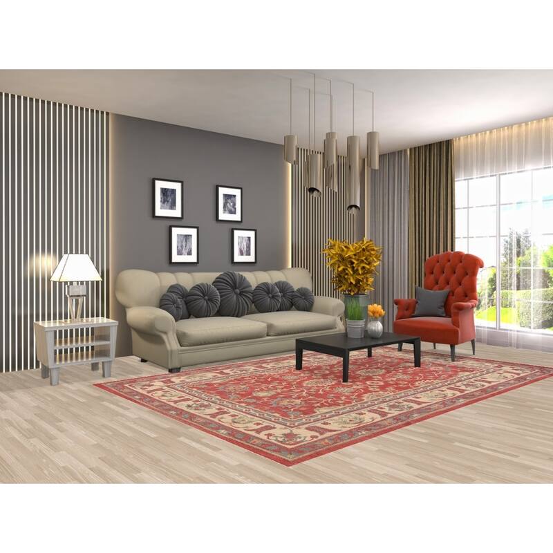 Vegetable Dye Nepalese Oriental Area Rug Hand-knotted Wool Carpet - 6'1" x 9'4"