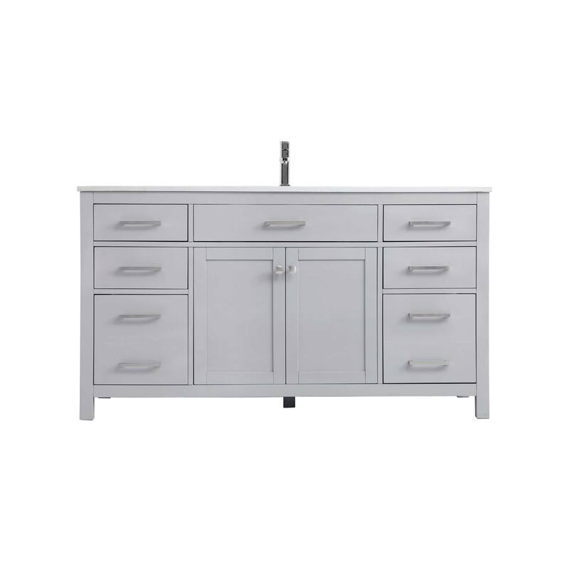 Elegant Lighting VF23360 Lewis 60" Free Standing Single Basin Vanity - Grey