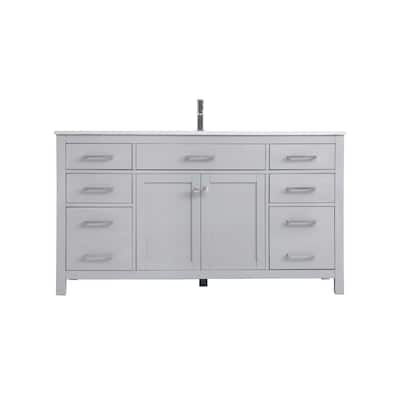 Elegant Lighting VF23360 Lewis 60" Free Standing Single Basin Vanity