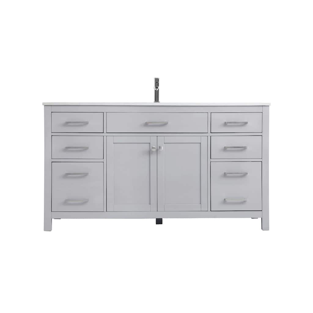 Elegant Lighting VF23360 Lewis 60" Free Standing Single Basin Vanity
