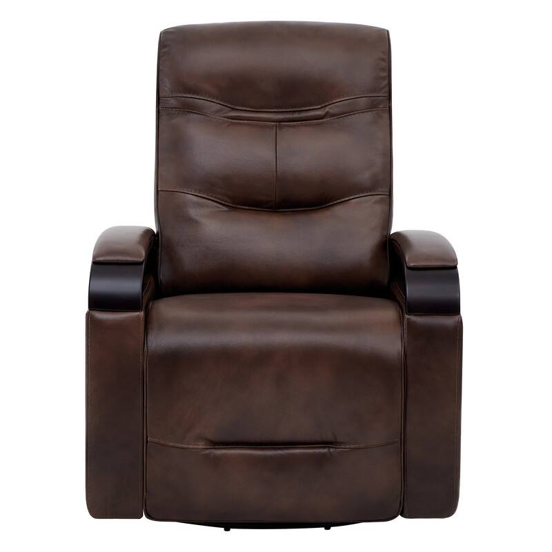 Spruce & Spring Regan Leather Power Recliner Swivel Glider Rocker with Power Headrest