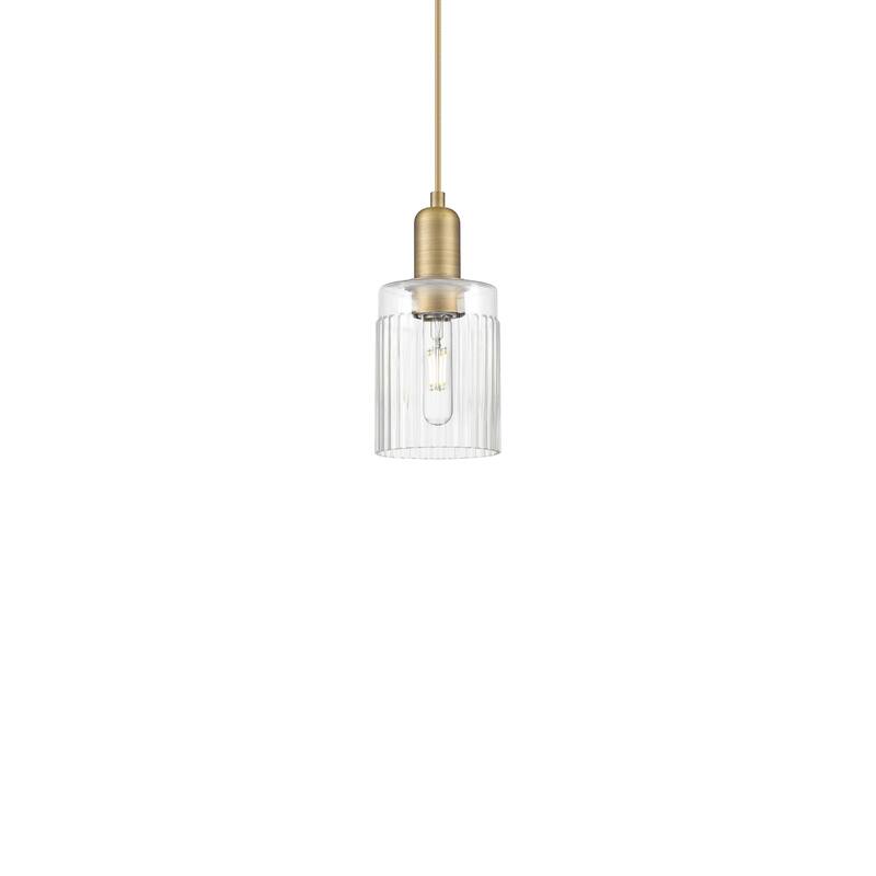 Innovations Lighting 716-1P-10-5 Hadley Pendant Hadley 5" Wide Mini - Brushed Brass / Clear