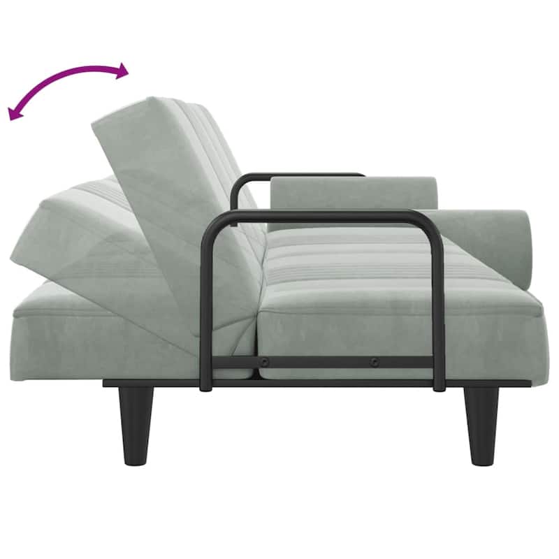 vidaXL Sofa Bed with Armrests Couch Recliner Loveseat Folding Daybed Velvet - 80.7" x 35" x 27.6"