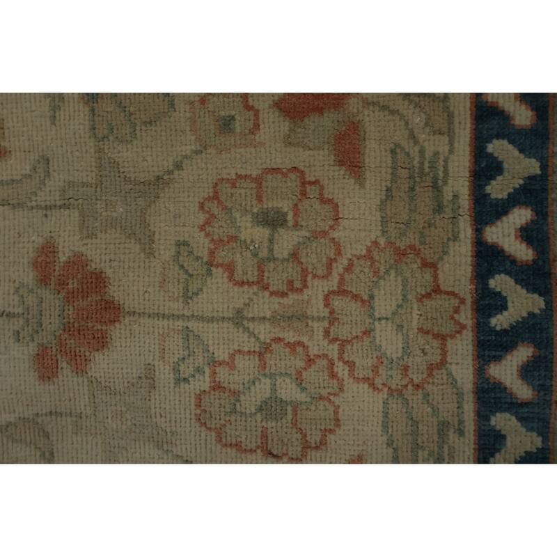 Hand Knotted Oriental 100% Wool Carpet Traditional Floral Beige & Ivories Ziegler Area Rug - 8' 3'' X 6' 1''