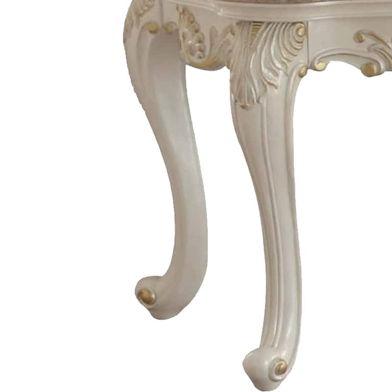 26 in. White and Light Brown Rectangle Faux Marble End Table, Sturdy Build End Side Table for Living Rooms