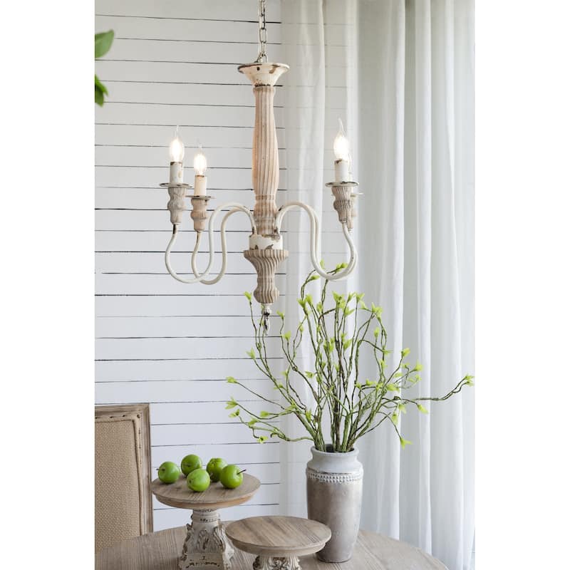 4 - Light Wood Chandelier