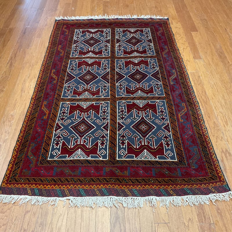 HERAT ORIENTAL Handmade Balouchi Wool Rug - 4'2" x 6'4"