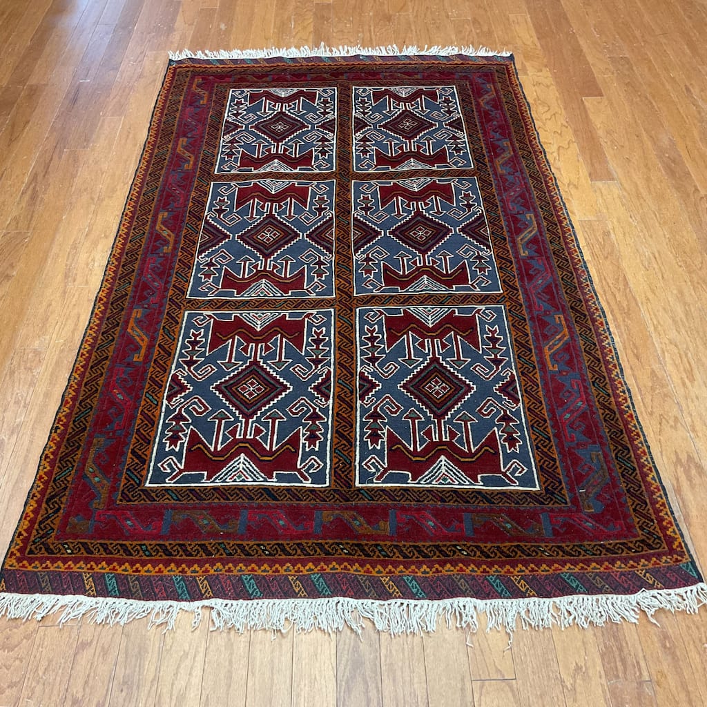 HERAT ORIENTAL Handmade Balouchi Wool Rug - 4'2" x 6'4"