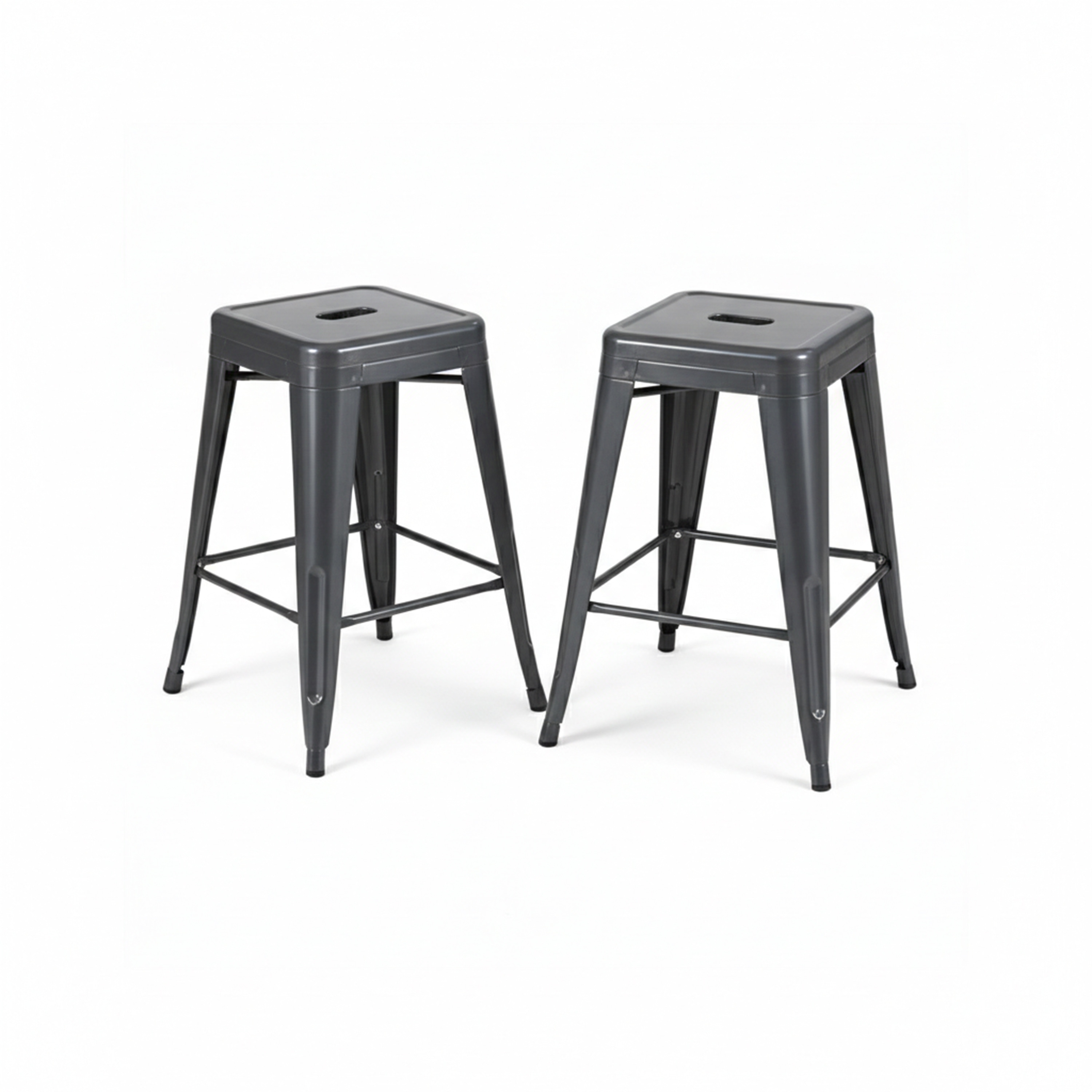 AC Pacific 24 Inch Industrial Stackable Metal Counter Stools Set of 4