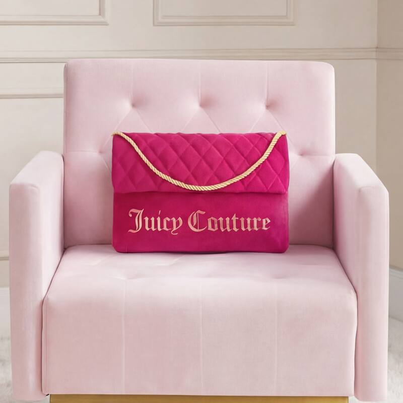 Juicy Couture Purse Pillow Decorative 1-Piece - 10" x 16" - Hot Pink