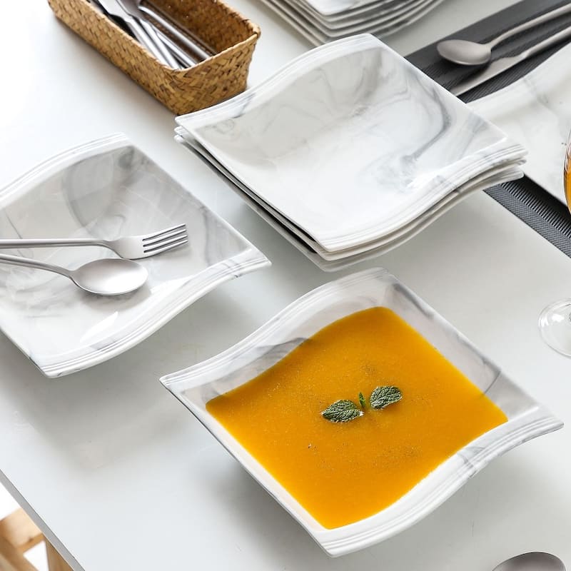 MALACASA Flora 12-Piece Porcelain Dinner Set (Service for 6)