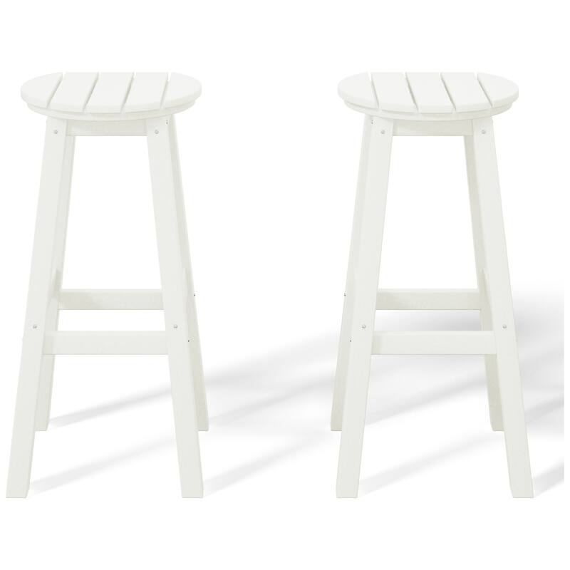 Laguna Hdpe All Weather Outdoor Patio 29" Round Bar Stool (Set Of 2)
