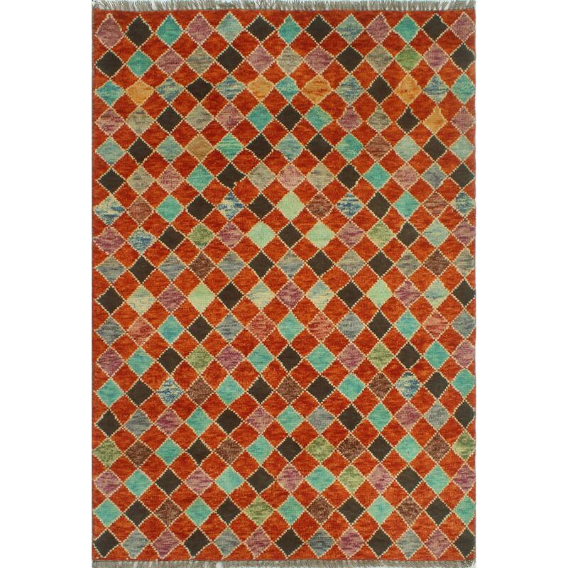Balochi Zander Red/Ivory Rug - 3'3" x 4'11"