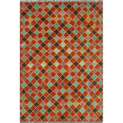 Balochi Zander Red/Ivory Rug - 3'3" x 4'11"