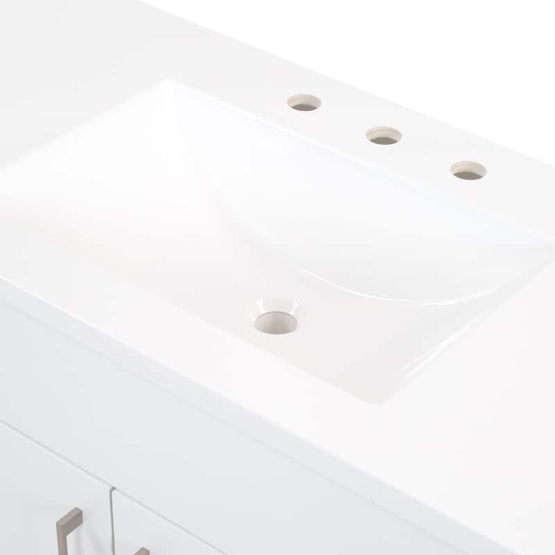 Spring Mill Cabinets Salil 48.5" Bathroom Vanity With Cabinet, 4 Drawers, and White Sink Top