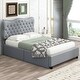 preview thumbnail 3 of 14, Full Size PU Leather Upholstered Platform Bed with 4 Drawers