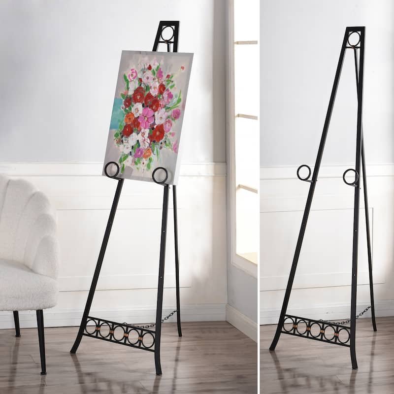StyleCraft Dark Bronze Metal Adjustable Floor Easel - 20 inches
