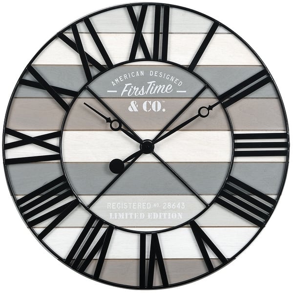 Download Firstime Co Maritime Farmhouse Planks Wall Clock Iron 24 X 2 X 24 In American Designed 24 X 2 X 24 In Overstock 25621296