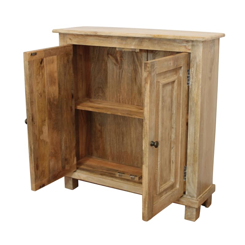 HomeRoots 34" Light Brown Solid Wood Sideboard with Two Doors - 34' X '36' X '10