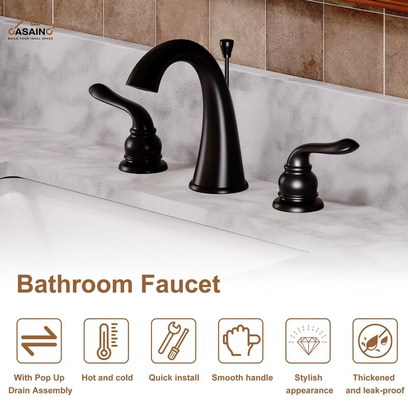 8 in. Widespread Double Handle Bathroom Sink Faucet