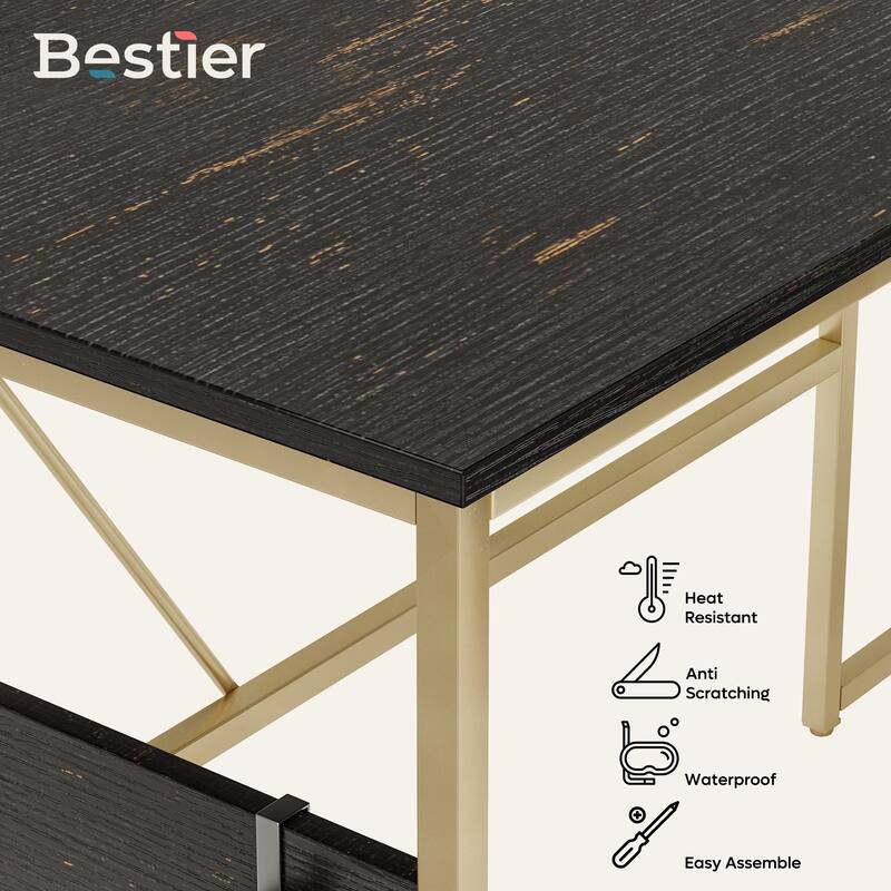 60'' L Shaped Desk with Storage Cabinet Office Computer Desk