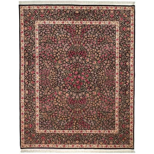 SAFAVIEH Royal Kerman Hand-Knotted Zipora Traditional Wool Rug - 6' x 9' - Black - Rectangle