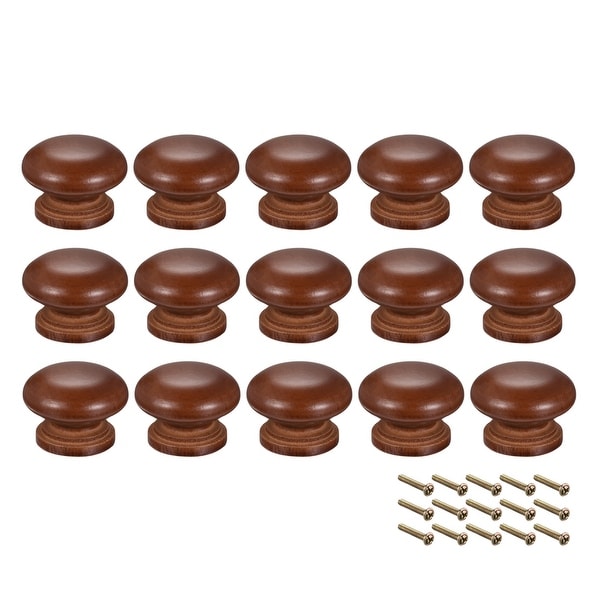Round Pull Knob Handle 35mm Dia Cabinet Furniture Bedroom Kitchen Drawer 15pcs - 35mmx25mm(D*H)-15pcs