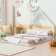 preview thumbnail 5 of 4, Full Size Metal Floor Bed with House-shaped Headboard