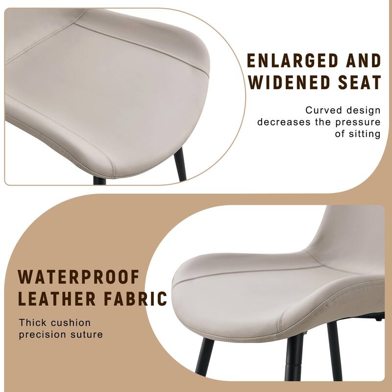 5-Piece Modern Dining Set Black Wood Breakfast Nook with Storage Shelf, Leather Dining Chairs Coffee Chairs Side Chairs