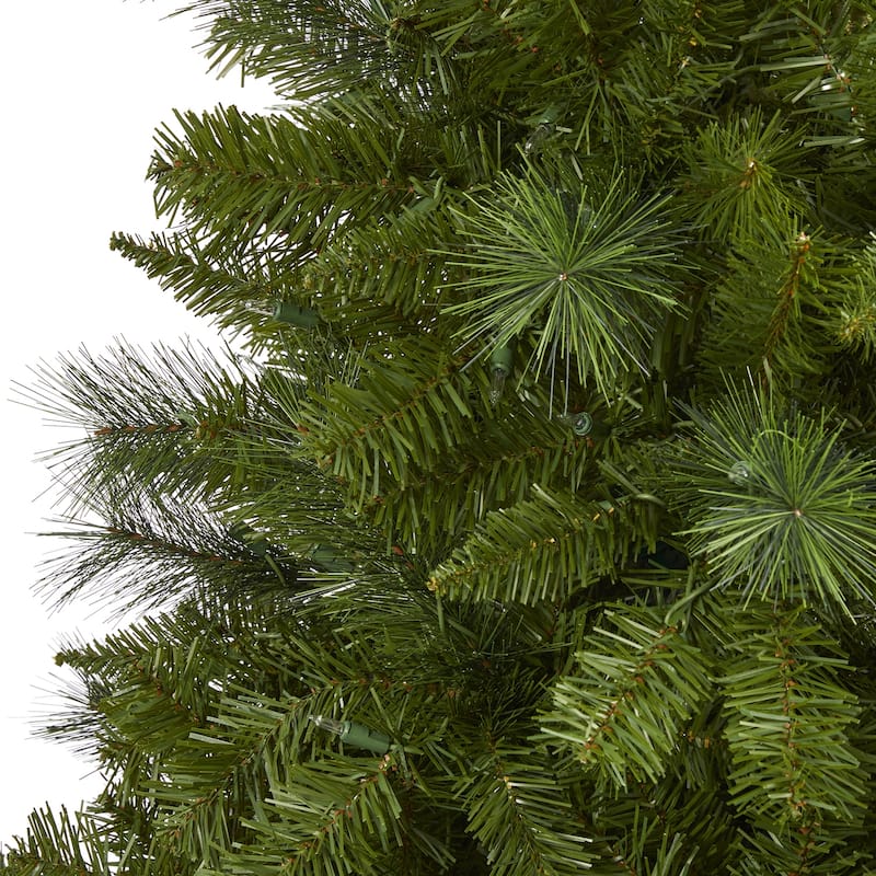 6Ft Artificial Christmas Tree with Warm White Lights - Mount Hood Spruce Holiday Decor - Green - 72