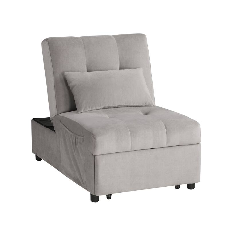 Daria 4-in-1 Convertible Futon Lounge Chair - Brownish Grey