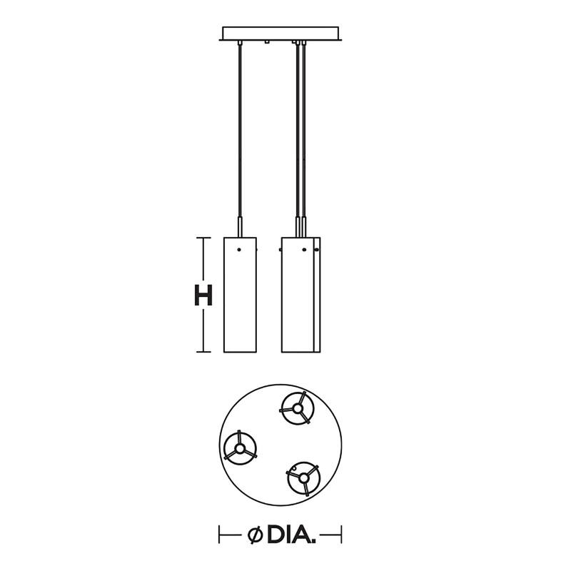 AFX VSAP05MBLND3 Vista 3 Light 18" Wide Multi Light Pendant