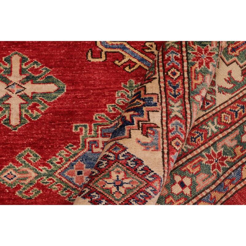 Caucasian Super Kazak Avery Red/Beige Hand Knotted Wool Rug - 8'9'' x 11'8''