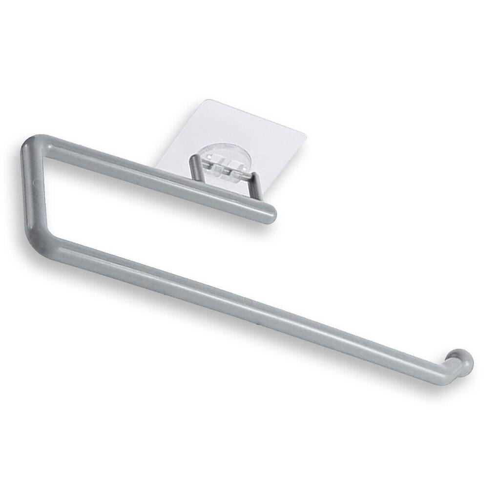Under-Cabinet Wall-Mounted Paper Towel Holder with Sticker - Silver