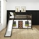 preview thumbnail 12 of 15, Max and Lily Classic Twin over Twin Low Bunk with Easy Slide and Curtain