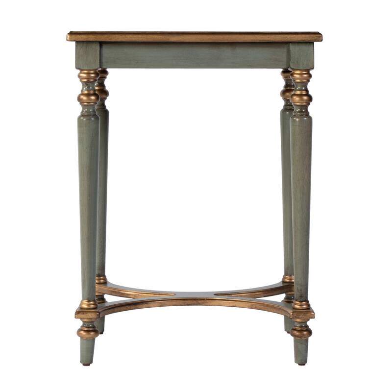 Tyler 18 in. W Rectangular Wood Side Table with 4-Way Match Veneer Inlay