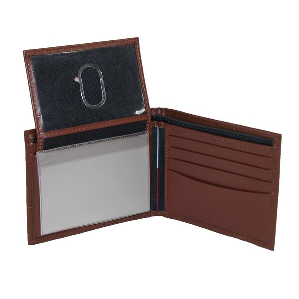 TOMMY HILFIGER CAMBRIDGE CREDIT CARD BILLFOLD TAN BROWN LEATHER MEN/'S WALLET