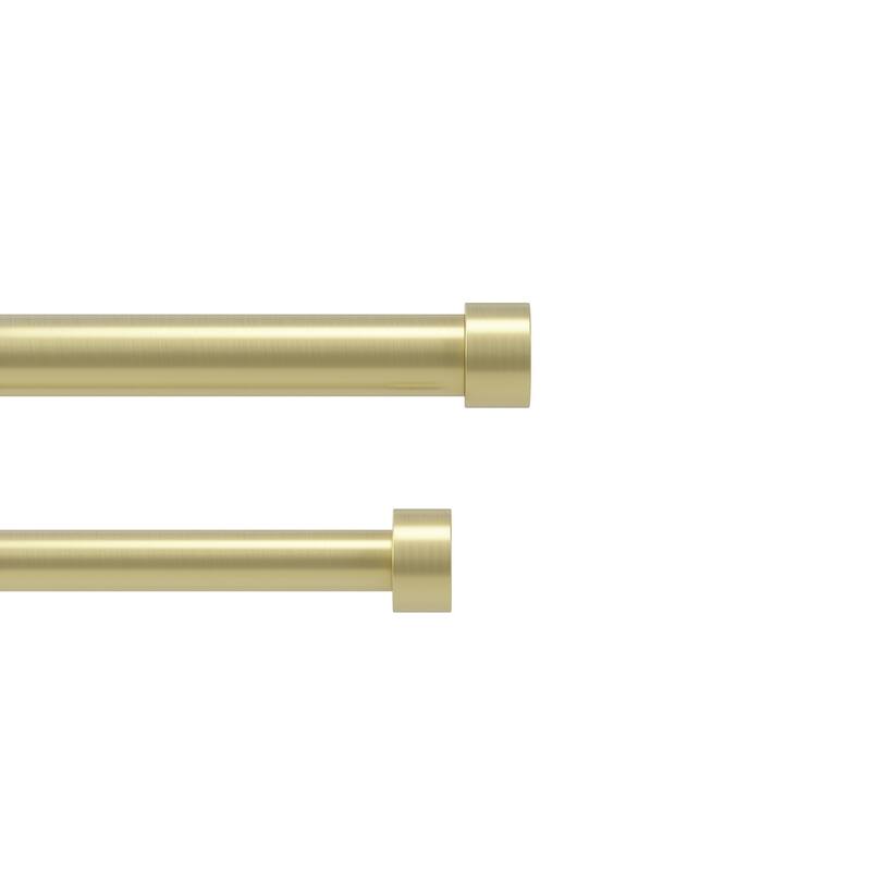 Adjustable Curtain Rod Set, Double Rod, 36-66 Inch, Brass Finish, Heavy Duty, Complete Hardware Included - M